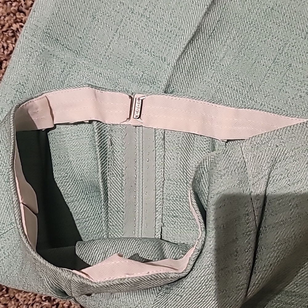 Vintage Light Green Or Aqua Wide Leg Linen Pants Sz 2 - Picture 6 of 6